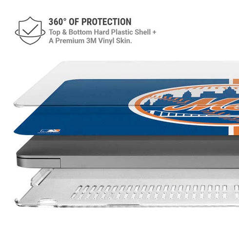 MLB New York Mets Split MacBook Pro 14in (2021-24) Case plus Skin