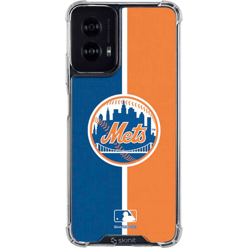MLB New York Mets Split Moto G Power 5G (2024) Clear Case