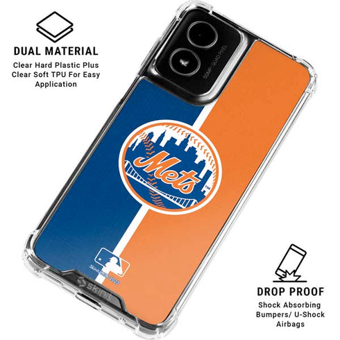 MLB New York Mets Split Moto G Power 5G (2024) Clear Case