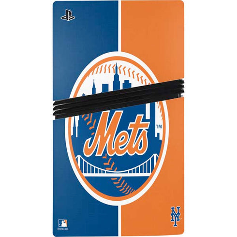 MLB New York Mets Split PS5 Pro Disk Console Skin