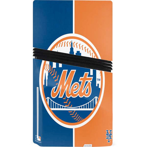 MLB New York Mets Split PS5 Pro Disk Console Skin