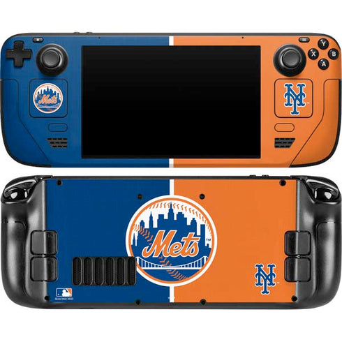 MLB New York Mets Split Steam Deck Handheld Gaming Computer OLED Skin