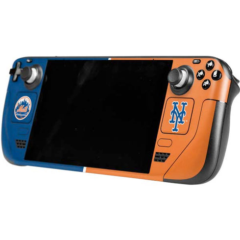 MLB New York Mets Split Steam Deck Handheld Gaming Computer OLED Skin