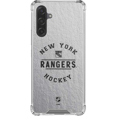 NHL New York Rangers Black Text Galaxy A17 Clear Case