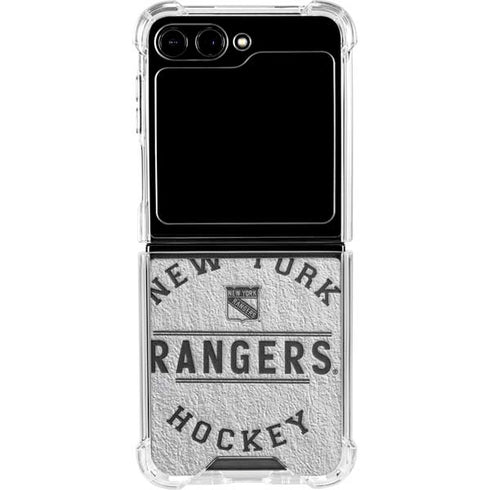 NHL New York Rangers Black Text Galaxy Z Flip6 Clear Case