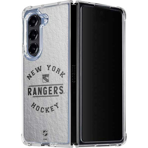 NHL New York Rangers Black Text Galaxy Z Fold5 5G Clear Case