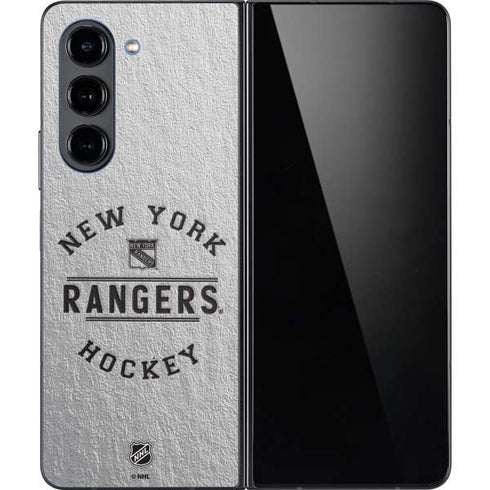 NHL New York Rangers Black Text Galaxy Z Fold5 5G Skin