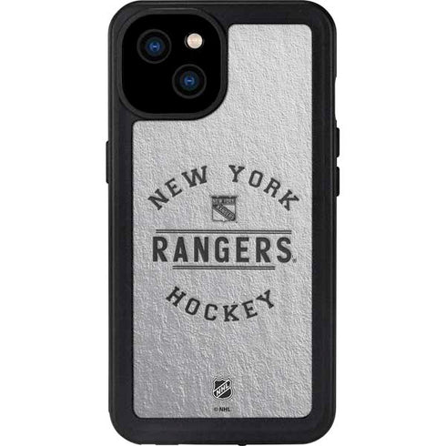 NHL New York Rangers Black Text iPhone 15 Plus Waterproof Case