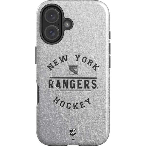 NHL New York Rangers Black Text iPhone 16 Plus Magsafe Impact Case