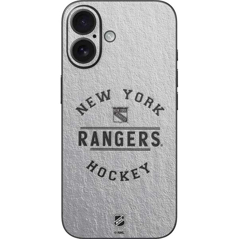 NHL New York Rangers Black Text iPhone 16 Skin