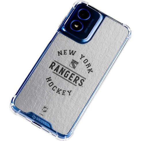 NHL New York Rangers Black Text Moto G 5G (2024) Clear Case