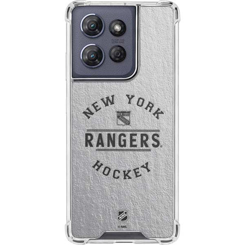 NHL New York Rangers Black Text Moto G Play 5G (2025) Clear Case