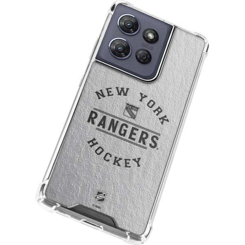 NHL New York Rangers Black Text Moto G Play 5G (2025) Clear Case