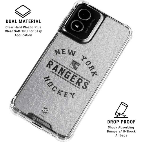 NHL New York Rangers Black Text Moto G Power 5G (2024) Clear Case