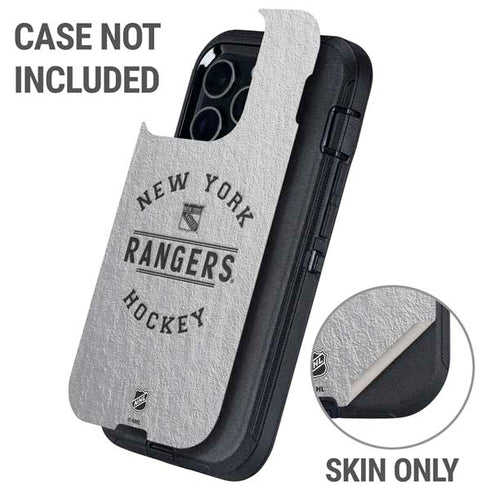NHL New York Rangers Black Text Otterbox Defender iPhone Skin