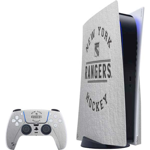 NHL New York Rangers Black Text PlayStation PS5 Skins