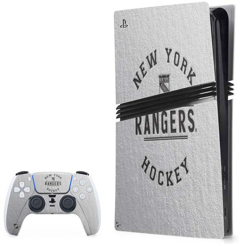 NHL New York Rangers Black Text PS5 Pro Bundle Skin