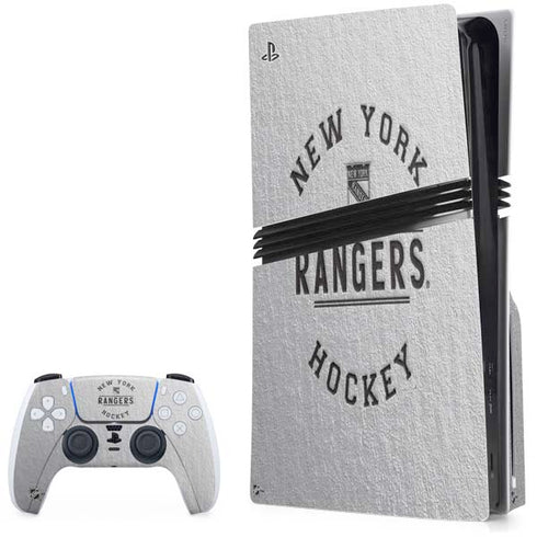 NHL New York Rangers Black Text PlayStation PS5 Skins