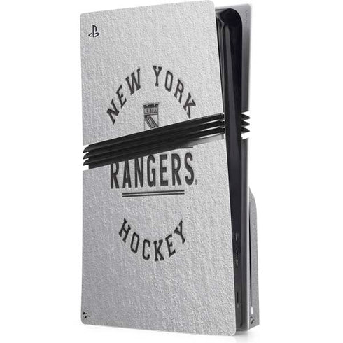 NHL New York Rangers Black Text PS5 Pro Disk Console Skin