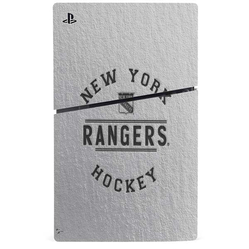 NHL New York Rangers Black Text PS5 Slim Digital Edition Console Skin