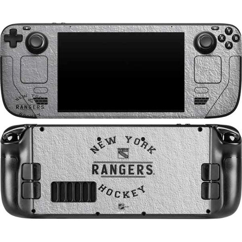 NHL New York Rangers Black Text Steam Deck Handheld Gaming Computer OLED Skin
