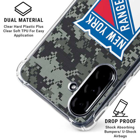 NHL New York Rangers Camo Galaxy A36 5G Clear Case