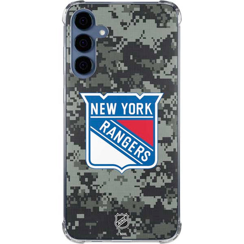 NHL New York Rangers Camo Galaxy A55 5G Clear Case