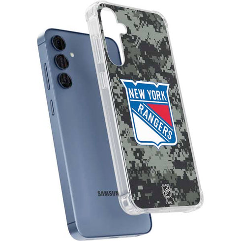 NHL New York Rangers Camo Galaxy A55 5G Clear Case