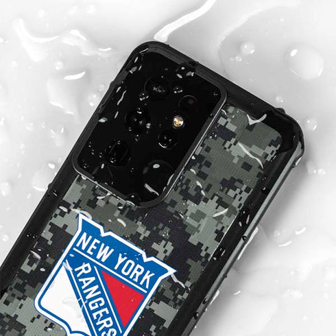NHL New York Rangers Camo Galaxy S24 Ultra Waterproof Case