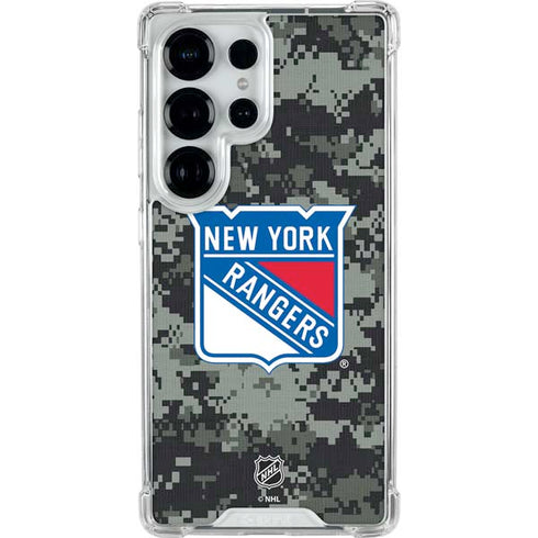 NHL New York Rangers Camo Galaxy S25 Ultra Clear Case