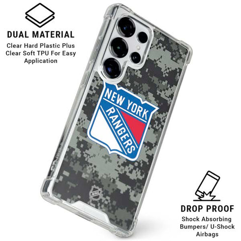 NHL New York Rangers Camo Galaxy S25 Ultra Clear Case