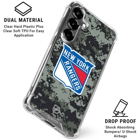 NHL New York Rangers Camo Galaxy S26 Clear Case