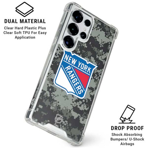 NHL New York Rangers Camo Galaxy S26 Ultra Clear Case