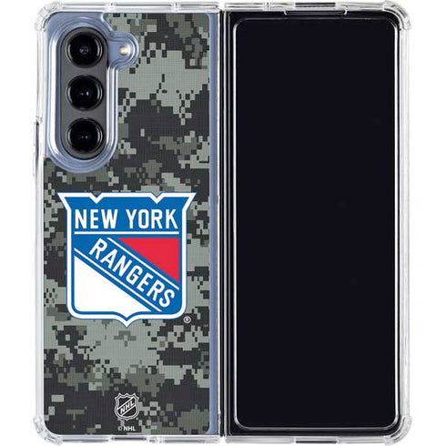 NHL New York Rangers Camo Galaxy Z Fold5 5G Clear Case