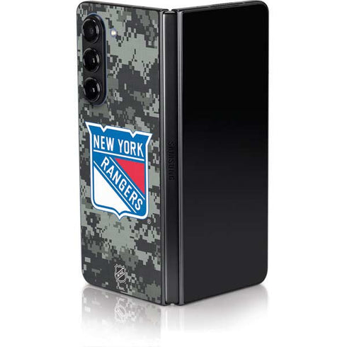 NHL New York Rangers Camo Galaxy Z Fold5 5G Skin