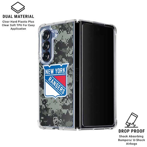 NHL New York Rangers Camo Galaxy Z Fold6 Clear Case