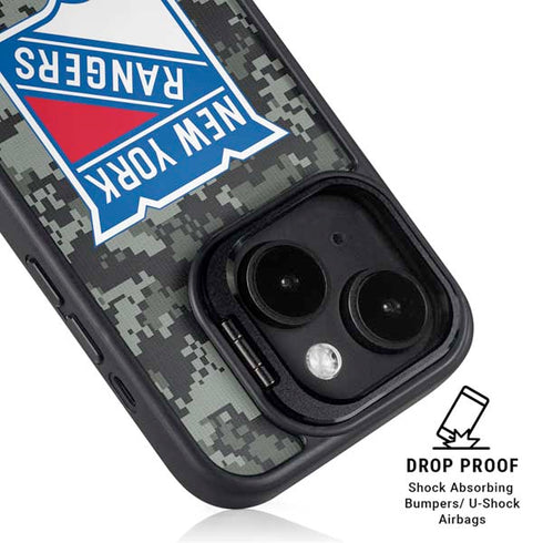 NHL New York Rangers Camo iPhone 14 Kickstand Case