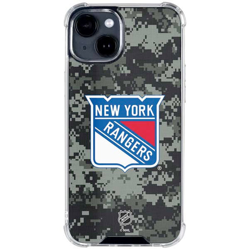 NHL New York Rangers Camo iPhone 15 Clear Case