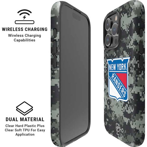 NHL New York Rangers Camo iPhone 16 Pro Magsafe Impact Case