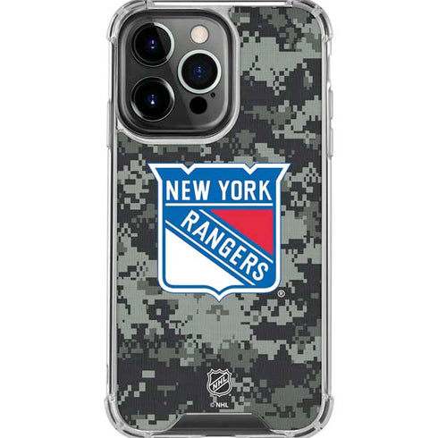 NHL New York Rangers Camo iPhone 16 Pro Max Clear Case