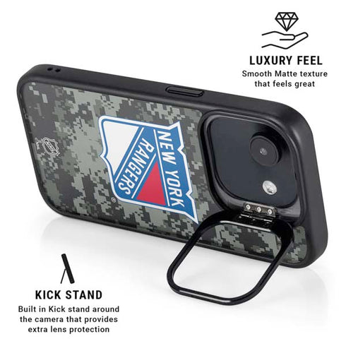 NHL New York Rangers Camo iPhone 16e Kickstand Case