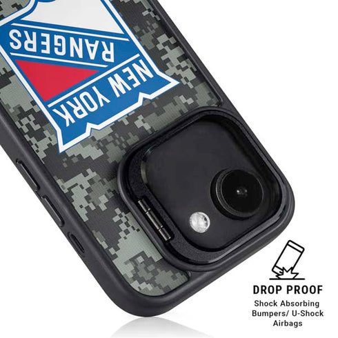 NHL New York Rangers Camo iPhone 16e Kickstand Case