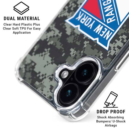 NHL New York Rangers Camo iPhone 17 Clear Case
