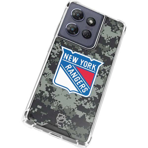 NHL New York Rangers Camo Moto G 5G (2025) Clear Case