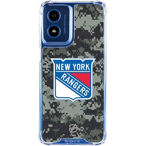 NHL New York Rangers Camo Moto G 5G (2024) Clear Case