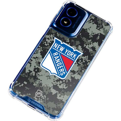 NHL New York Rangers Camo Moto G 5G (2024) Clear Case