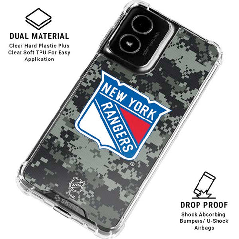 NHL New York Rangers Camo Moto G Power 5G (2024) Clear Case