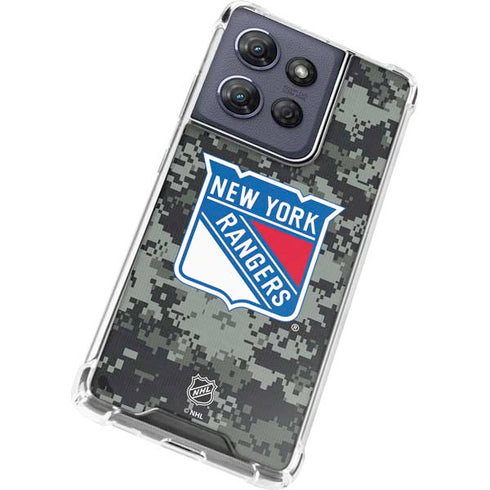 NHL New York Rangers Camo Moto G Stylus 5G (2025) Clear Case