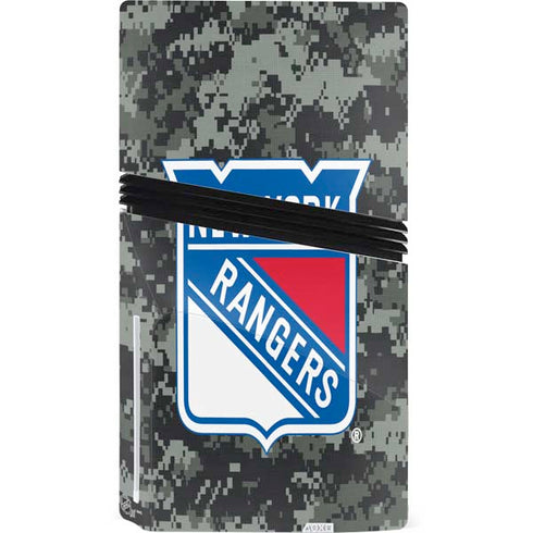 NHL New York Rangers Camo PS5 Pro Disk Bundle Skin