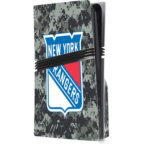 NHL New York Rangers Camo PS5 Pro Disk Console Skin